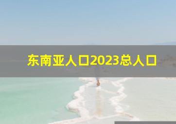 东南亚人口2023总人口