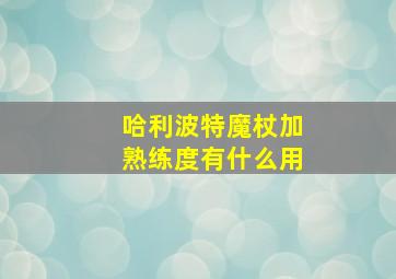 哈利波特魔杖加熟练度有什么用