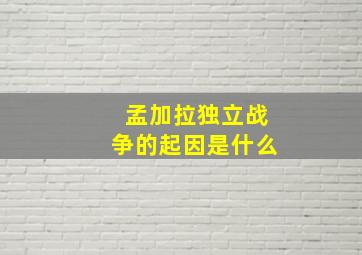 孟加拉独立战争的起因是什么