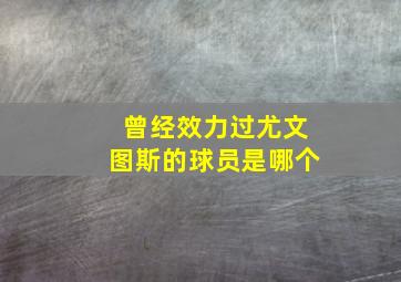 曾经效力过尤文图斯的球员是哪个