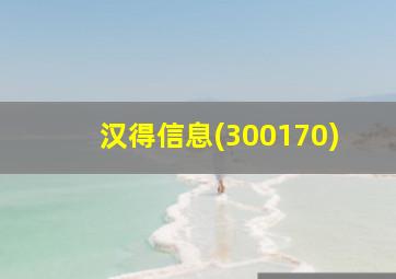 汉得信息(300170)