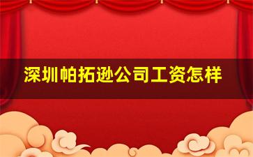 深圳帕拓逊公司工资怎样