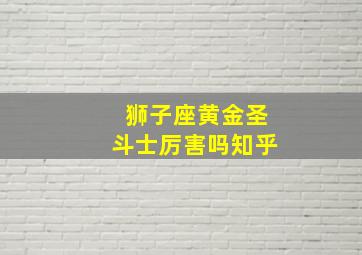 狮子座黄金圣斗士厉害吗知乎