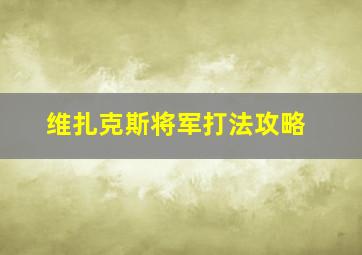 维扎克斯将军打法攻略