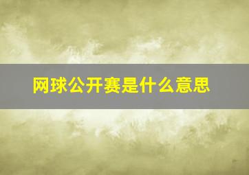 网球公开赛是什么意思