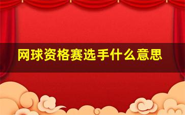 网球资格赛选手什么意思