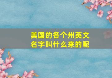 美国的各个州英文名字叫什么来的呢