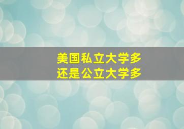 美国私立大学多还是公立大学多