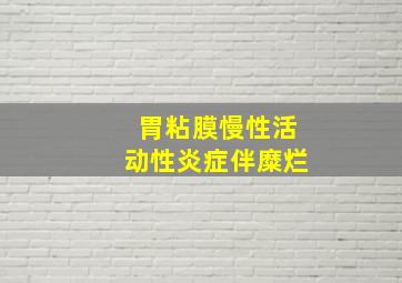 胃粘膜慢性活动性炎症伴糜烂